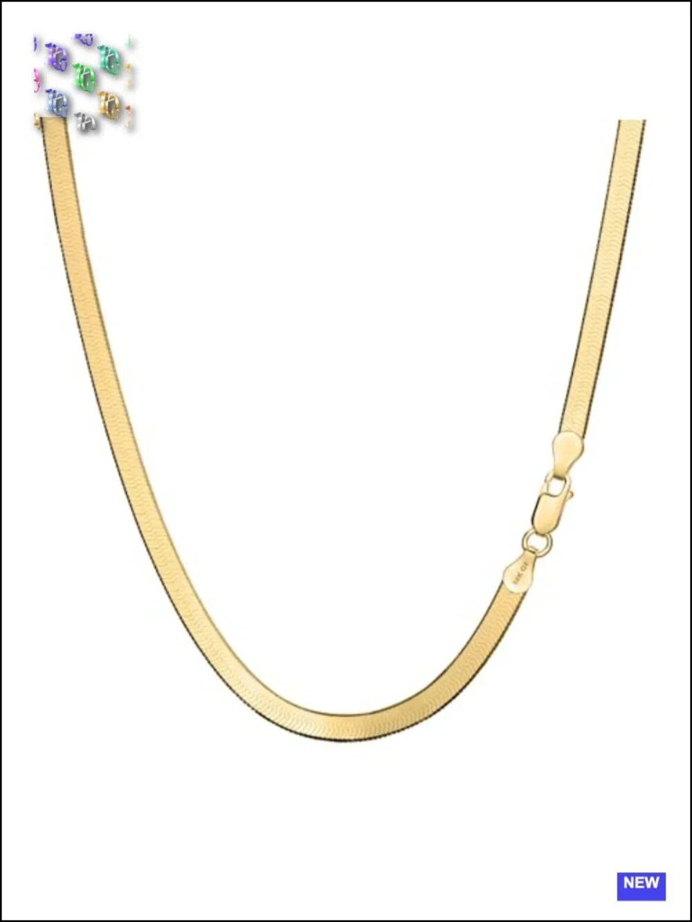 14K Gold Filled Foxtail Chain Necklace, Flat Snake Herringbone Layering